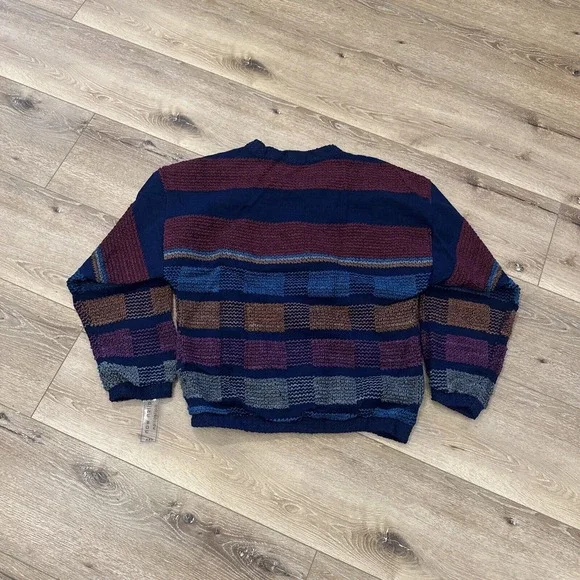 Vintage Allen Wah Sweater Mens M 80s 90s Cotton Blend Retro Golf Pullover - Picture 2 of 6